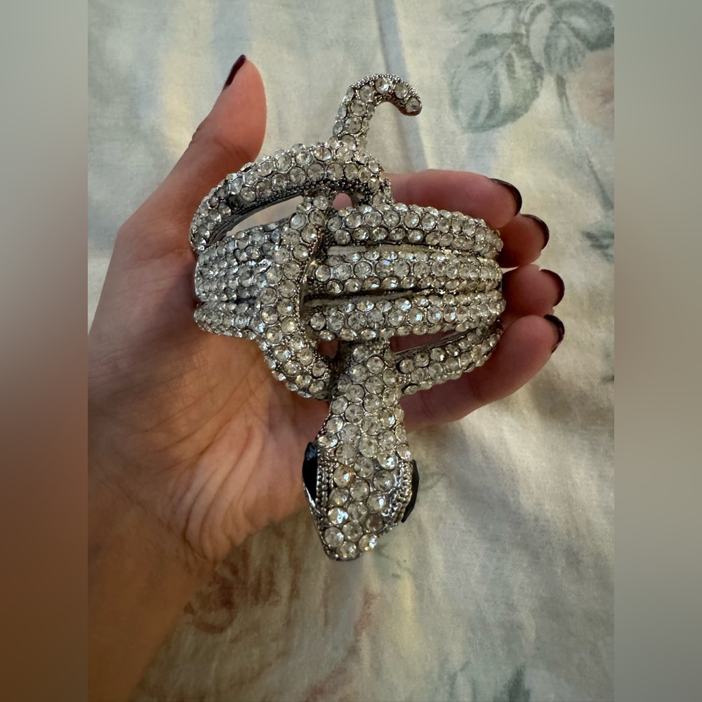 BEBE snake bangle cuff rhinestone bracelet